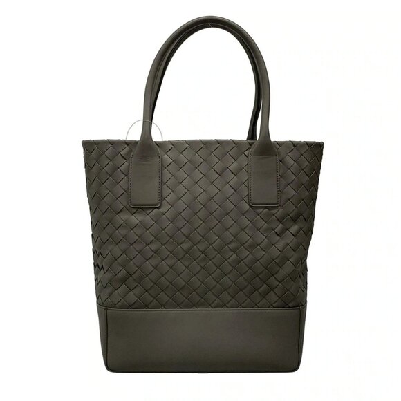 Auth BOTTEGA VENETA Intrecciato 608596 Dark Gray Leather B*******